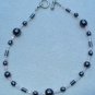 OOAK Hand Made Hematite & Pink Beaded Bracelet / Anklet