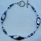 OOAK Hand Made Hematite & Blue Beaded Bracelet / Anklet