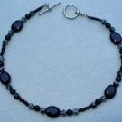 OOAK Hand Made Black Onyx & Snowflake Obsidian Beaded Bracelet / Anklet