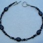 OOAK Hand Made Black Onyx & Snowflake Obsidian Beaded Bracelet / Anklet