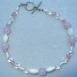 OOAK Hand Made Rose Quartz & Mother of Pearl Beaded Bracelet / Anklet