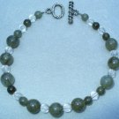 OOAK Hand Made Labradorite & Crystal Beaded Bracelet / Anklet