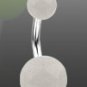 Surgical Steel Navel Belly Ring with Glow in the Dark White Balls