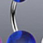 Surgical Steel Navel Belly Ring with UV Clear Blue Balls