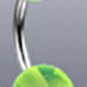 Surgical Steel Navel Belly Ring with UV Clear Yellow  Balls