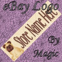 Pug Dog Puppy Customized eBay Store Logo 310 X 90 #L040