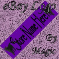 Purple with Black Cats Customized eBay Store Logo 310 X 90 #L049