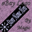 Shiny Blue Art Deco Star on Black Customized eBay Store Logo 310 X 90 #L051