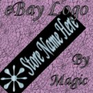 Shiny Aqua Art Deco Star on Black Customized eBay Store Logo 310 X 90 #L052