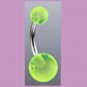 Surgical Steel Navel Belly Ring with UV Clear Yellow  Balls