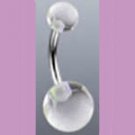 Surgical Steel Navel Belly Ring with UV Clear Balls