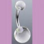 Surgical Steel Navel Belly Ring with UV Clear Balls