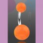 Surgical Steel Navel Belly Ring with Glow in the Dark Orange Balls