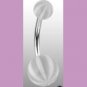 Surgical Steel Navel Belly Ring with UV Candy Striped White Balls