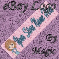 Cartoon Girl in Blue Customized eBay Store Logo 310 X 90 #L079