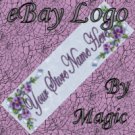 Purple Flowers Blue Ribbon Customized eBay Store Logo 310 X 90 #L080