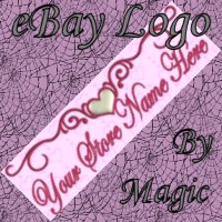 Heart Scroll Design Customized eBay Store Logo 310 X 90 #L082