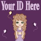 Purple Cartoon Long Hair Girl My Space, eBay My World, Web Icon #M001