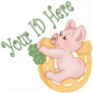 Lucky Horse Shoe Pig My Space, eBay My World, Web Icon #M010