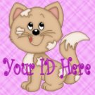 Cute Kitty Cat on Pink My Space, eBay My World, Web Icon #M012