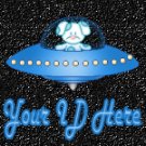 Blue Puppy Dog in Spaceship My Space, eBay My World, Web Icon #M013