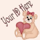 Teddy Bear with Heart My Space, eBay My World, Web Icon #M014