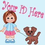 Girl With Puppy Dog My Space, eBay My World, Web Icon #M019