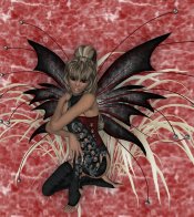 Black Fairy on Red eCrator Store Logo Set Web Set OOAK #E03
