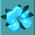 Bright Aqua Flower on Aqua eCrator Store Logo Set Web Set OOAK #E24
