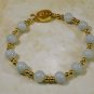 Burmese jade light lavender and 14K gf bracelet