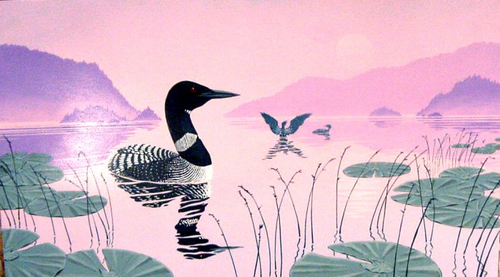 Loon On Calm Waters**Original Painting**Signed