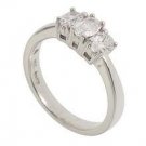 3/4 Carat Oval Cut 3 Stone Diamond Past, Present, and Future 14K White Gold Ring
