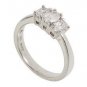 3/4 Carat Oval Cut 3 Stone Diamond Past, Present, and Future 14K White Gold Ring