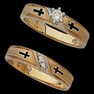 14K Yellow Gold Religious Bridal Set W/Diamond