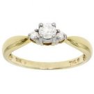 New 1/4 Carat Diamond Gold 3 Stone Anniversary Ring