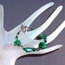 Green Foiled Glass Bracelet Handmade