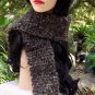 Brown Wool Crochet Hat & Scarf Set-Handmade