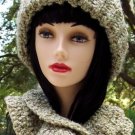Crochet Hat & Ruffles Scarf Set Sage Green Handmade