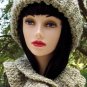 Crochet Hat & Ruffles Scarf Set Sage Green Handmade