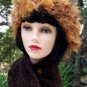 Handmade Crochet Hat & Scarf Set Orange Brown
