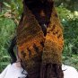 Handmade Crochet Hat & Scarf Set Orange Brown