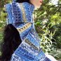 Handmade Crochet Hat & Scarf Set Varigated Blues