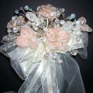 Wedding Bouquet with 150 Swarovski Crystal and Beaded Flowers