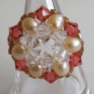 Cute Swarovski Crystal Beads Flower Ring