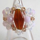 Gorgeous Baby Pink and White Opal Swarovski Ring