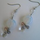 Hypo-allergenic Surgical Steel Glass Beads Earrings White