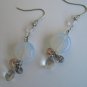 Hypo-allergenic Surgical Steel Glass Beads Earrings White