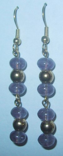Purple/Gold Pierced Earrings