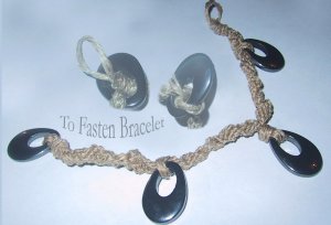 FUNKY Spiral Hemp-Hematite Bracelet