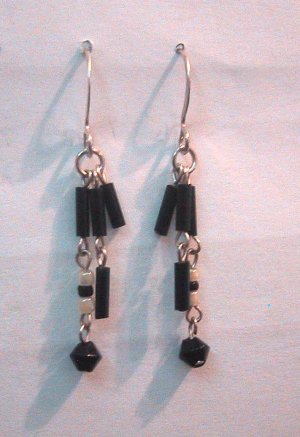 Black & White Clip-On Earrings